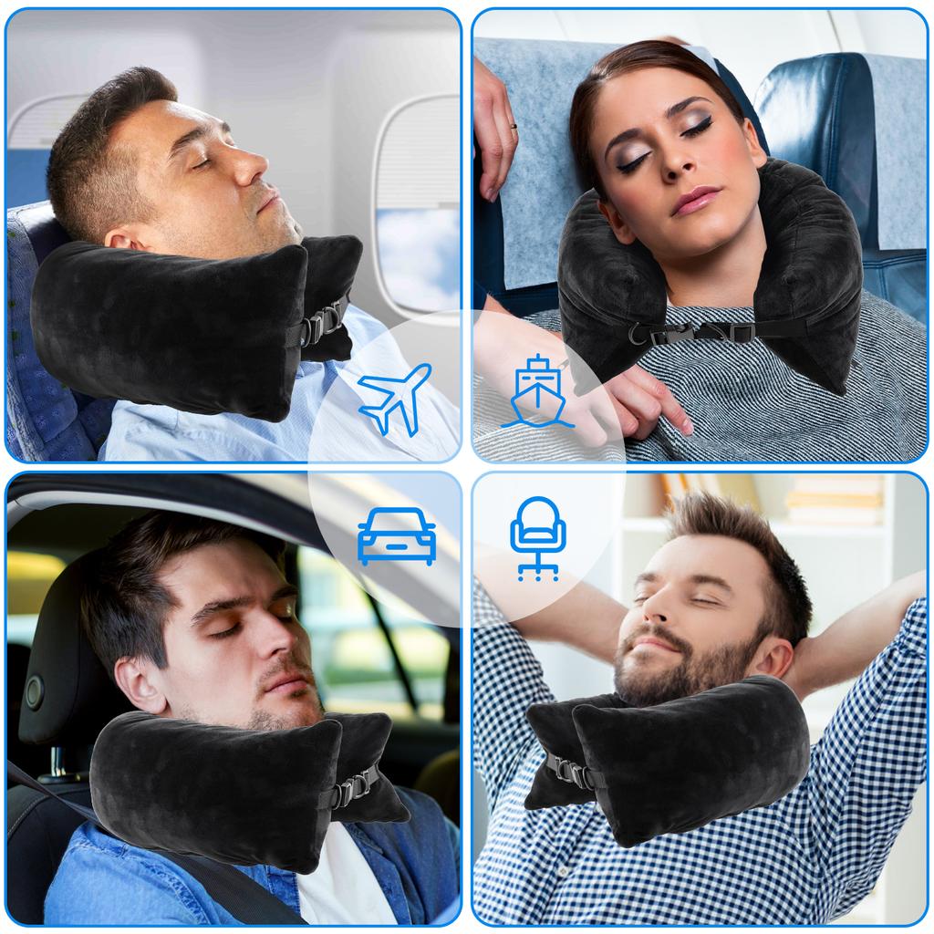 Fillable Travel Neck Pillow Portable Stuffable Neck Pillow Refillable Support Cushion For Car Train Airplane Carry Travel Pillow