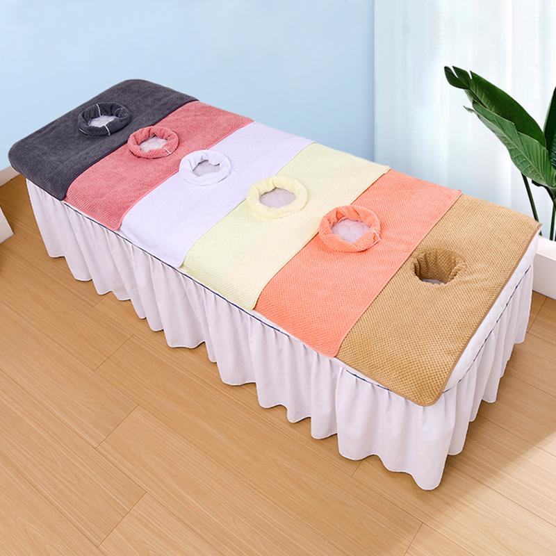 1PC Bed Bandana Pineapple Lattice Coral Velvet Spa Towel Massage Table Planking Face Towel 40*80CM