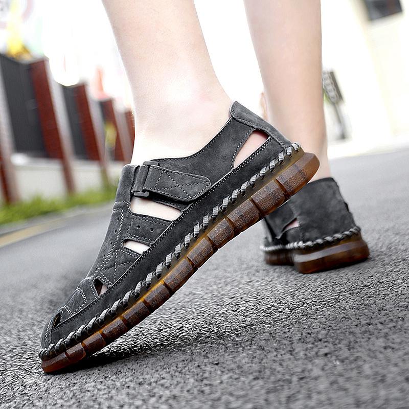 Fashion Summer New High Quality Designer Leather Breathable Comfort Shoes Fashionable Outdoor Men's Casual Handmade Sewn Leather Shoes