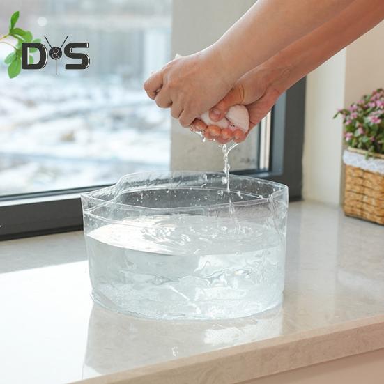 Folding Water Basin Stable Structure Portable Water Container Large Diameter Transparent Water Bucket for Camping Picnics BBQ