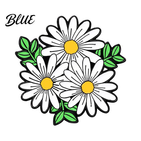 3D Outline Brooch Flower Pin for Women Rose Wildflower Lapel