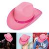 Cowboy Hat Western Wide Brim Felt Polyester Detail And Metal Embellishment Adjustable Closure