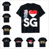 Men Women T Shirt More Design Singaporean Flag Singapore Lions Love Gift TShirt Tops 100 Cotton  Tees