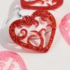 New Valentine's Day Heart Acrylic Earring for Women Girls Creative Glitter Love Vine Hollow Drop Earrings Fashion Jewelry Gifts
