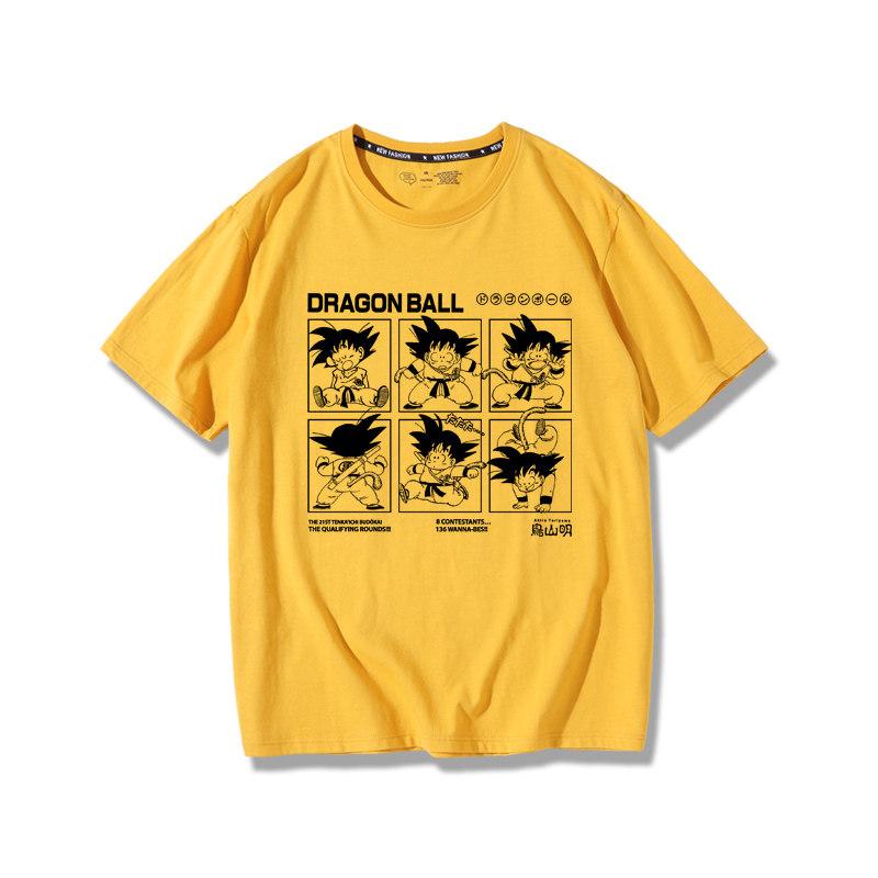 Unisexs And Unisexs Dragon Ball Little Goku Cartoon Printed Tshirt For Couples Cotton Summer Round Neck Short Sleeved Tshirt
