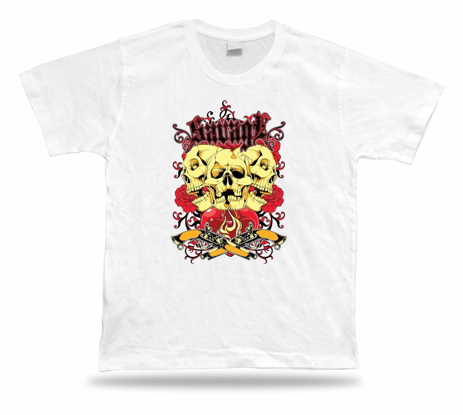 Tshirt Tee Shirt Birthday Gift Idea Savage Skull Pistols Emblam Retro Classic S разноцветный