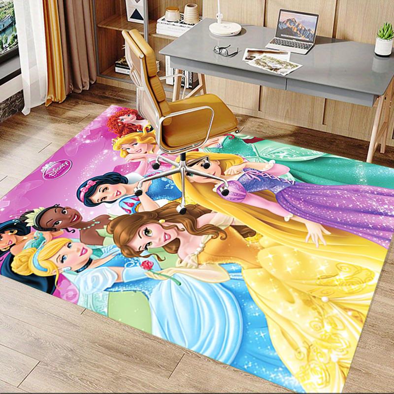 Princesses Colorful Gowns Carpet For Playroom Bedroom Living Room Sofa Home Decorkids Game Area Rug Nonslip Floor Mat