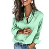 Women's Fashion Casual Solid Color Split Button Long Sleeve Shirt Top