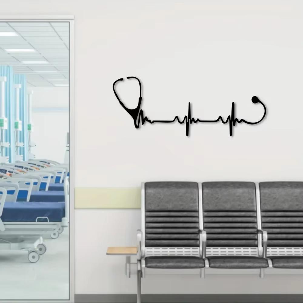 Chic Stethoscope Metal Wall Art Doctors Staff Gift Large Iron Surgery Home Decor Stethoscope Metal Wall Art Chic Doctors