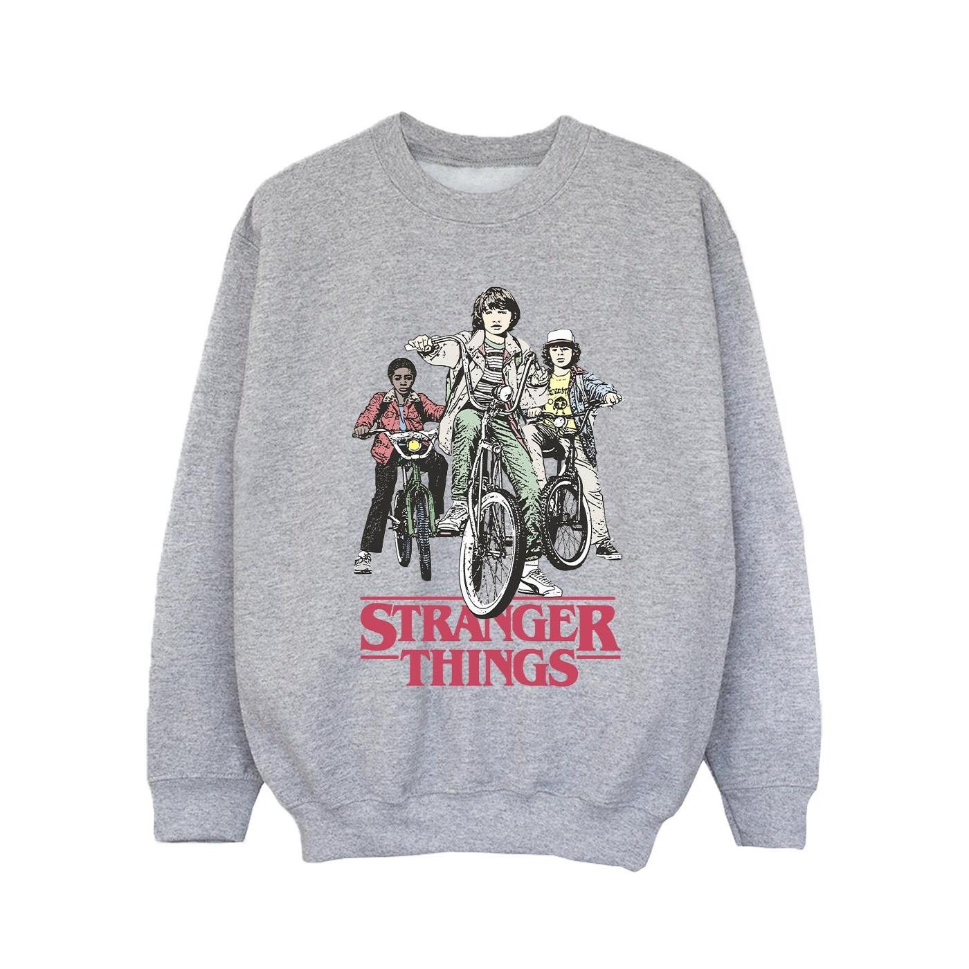 Netflix Niñas Stranger Things Retro Bikers Sudadera 7-8 Years gris