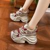 Inner Height Increase Dad Shoes Women's 2025 Spring New Versatile Platform Shoes Retro Old Dirty Shoes 9cm Women's Shoes