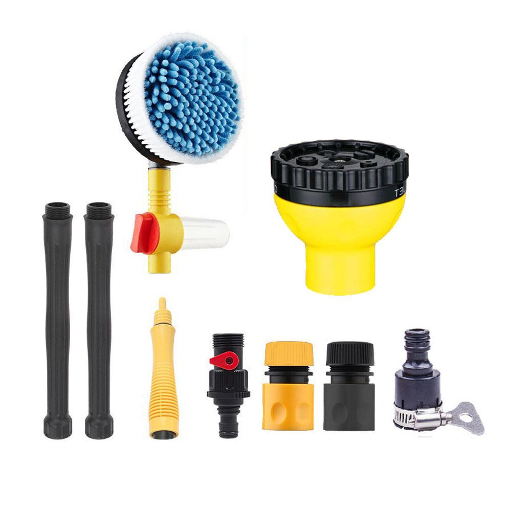 Auto Rotating Car Wash Brush Kit With Long Handle Pressure Washer Mop For Cars/RV/Truck/Yard/Garden Mop Cleaning