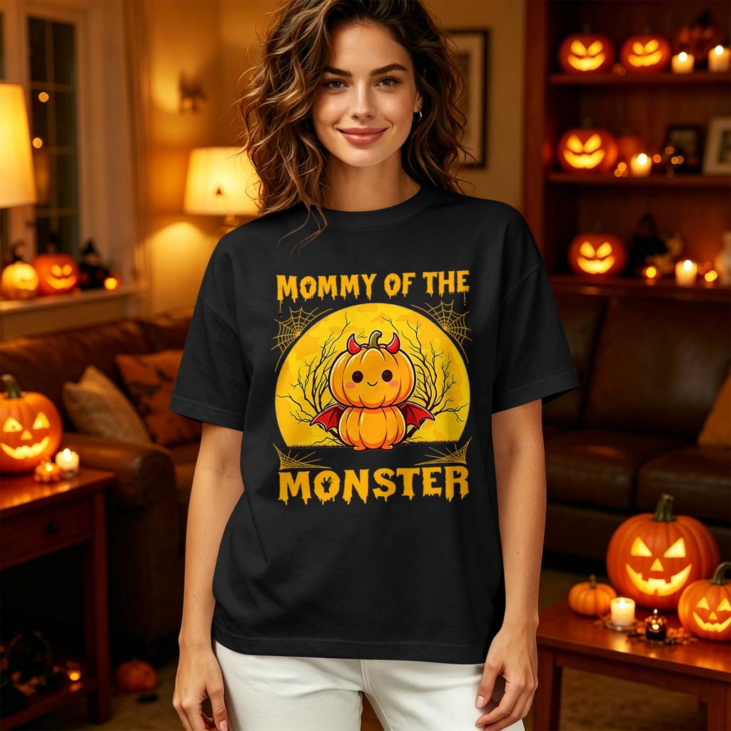 Women's Halloween Print Short Sleeve T-Shirt Casual Neck Tee Top