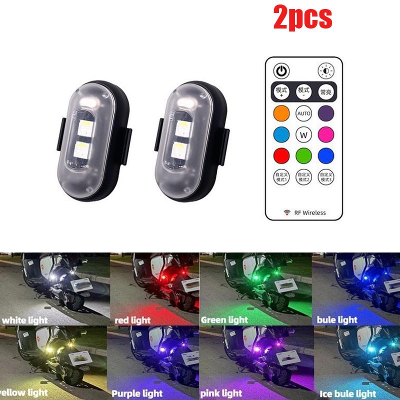 Car Strobe Light 8Color Remote Motorcycle Flash Led Anti-collision Warning Lamp Waterproof Wireless Remote Control For Car Bike