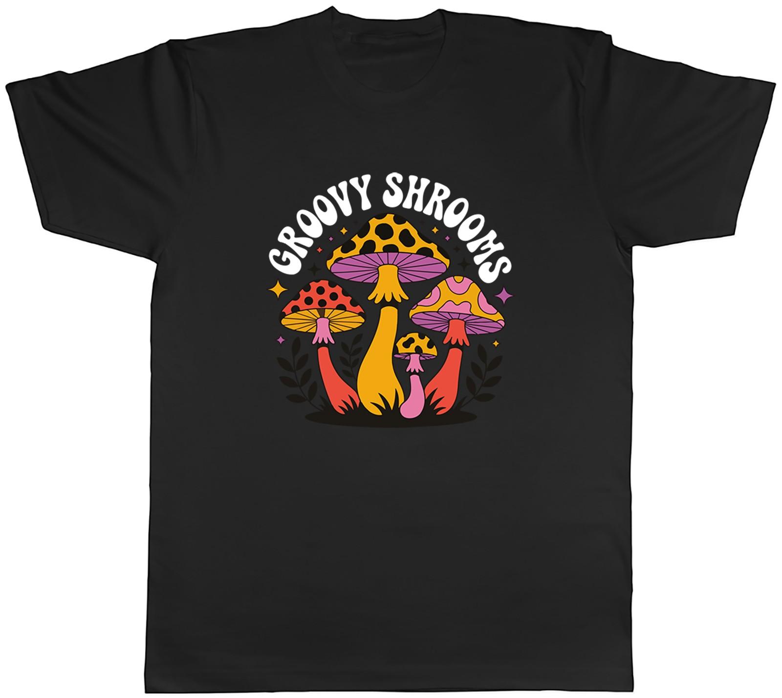 Groovy Mushrooms Psychedellic Mens T-Shirt Tee Gift Top L