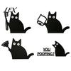 Creative Bedroom Decor Nosy Black Cat Door Topper Decor, Halloween Corner Acrylic Whimsical Home Ornaments Top Figurine for Bathroom Gift Lovers Cute