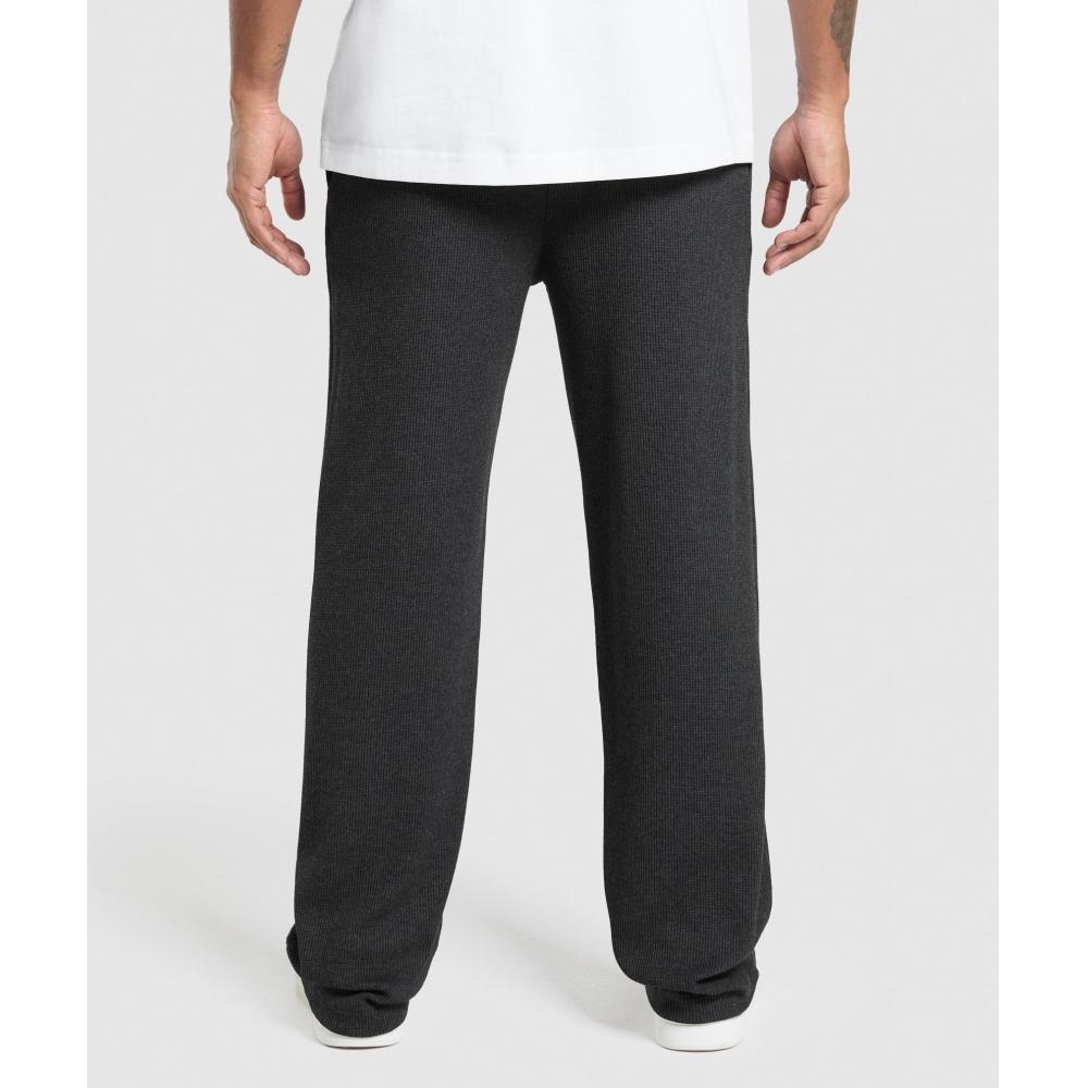 Gymshark Waffle Straight Leg Joggers Black A1b4q Bc8x