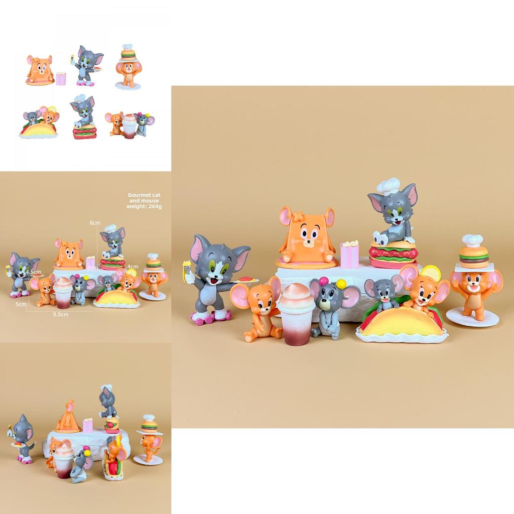 Tom And Jerry Cartoon Pvc Model With Hamburger Friesfor Design For Figure Collectors
