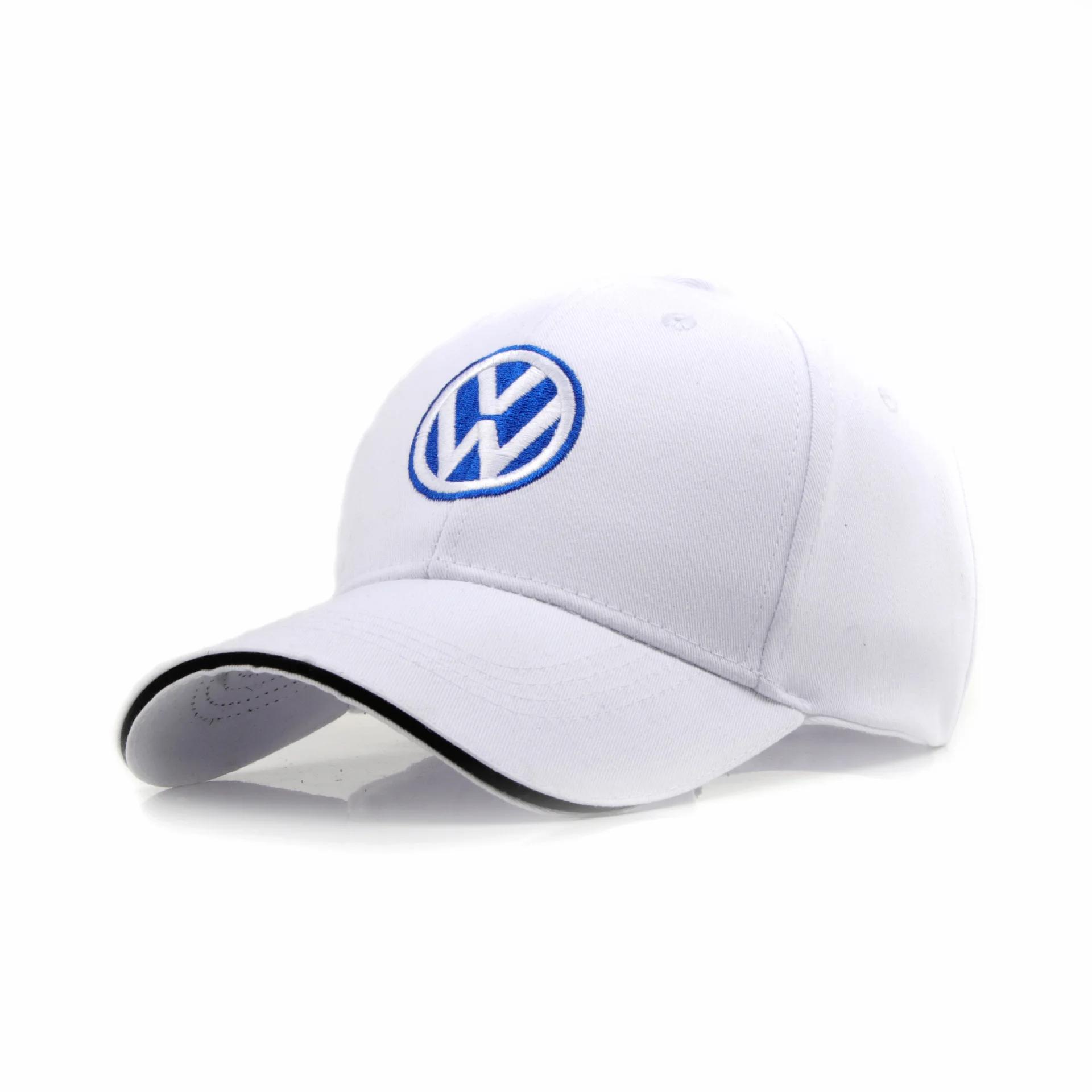 

2025 Hot Fashion Leather Mesh Hat Snapback Trucker Outdoor Sport Running Adjustable Baseball Cap For Volkswagen Golf Polo Passat білий