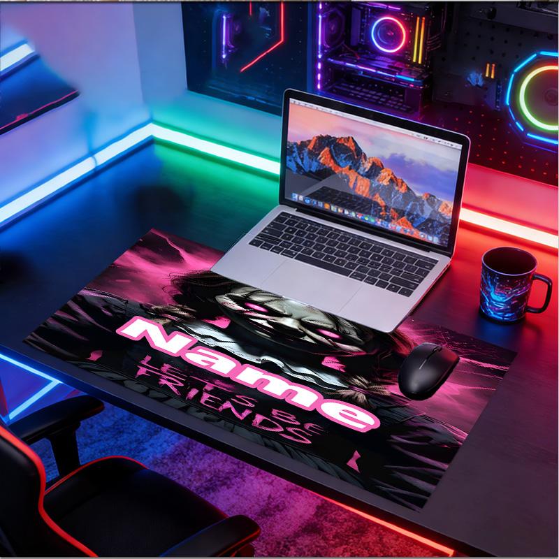 Custom Name Personalized Bride of Chucky Pattern Mousepad, Laptop PC Desk Mat, Decorative Desk Mat for Home Keyboard Pad Gift