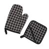 Oven Mitt Pot Holder Set Anti Scald Heat Proof Thickened Cotton Oven Mitten with Hot Pad for Kitchen Baking