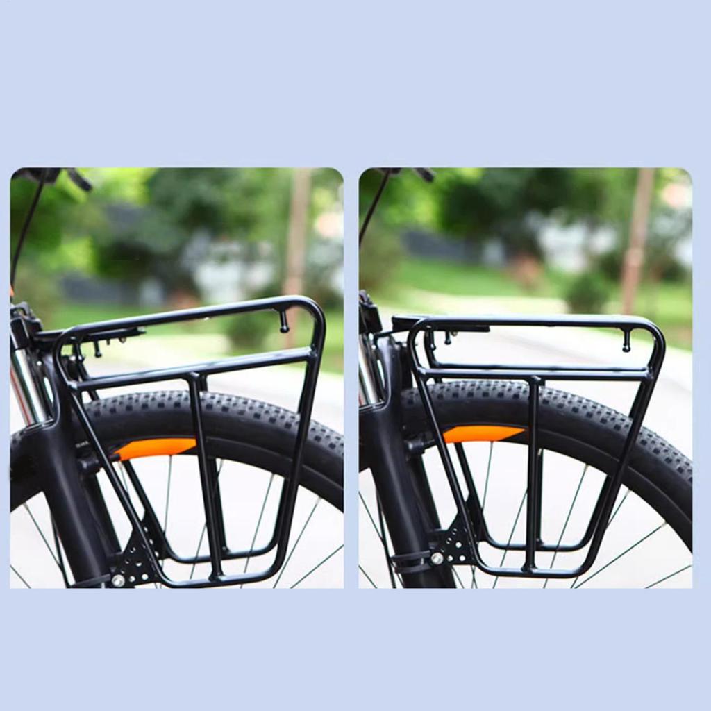 Bicycle Front Fork Luggage Bracket Steel Bike Front Cargo Rack Adjustable MTBs Bike Side Mount Bag Stand For Cycling Accessories