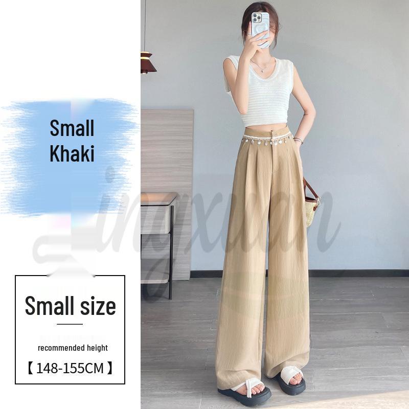 2026 Summer High-Waisted Tencel Linen Wide-Leg Pants for Women Small