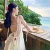 Seaside Wear Sexy Backless Suspender Skirt Design Good-looking Irregular Dress Summer