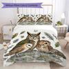 Collage Watercolor Owl Pattern Bedding Uilt Set Uilt Cover Pillowcase Home Decoration Birthday Gift (1 * Duvet Cover + 2 * Pillowcase Without Core)