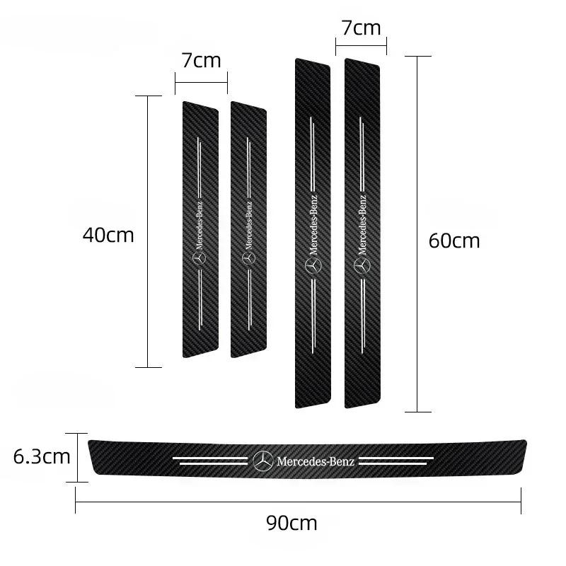 AABGU1 5Pcs Car Door Sticker Threshold Anti Scratch Decals Accessories For Mercedes Benz AMG W204 W205 W203 W211 W212 W213 W201 W210