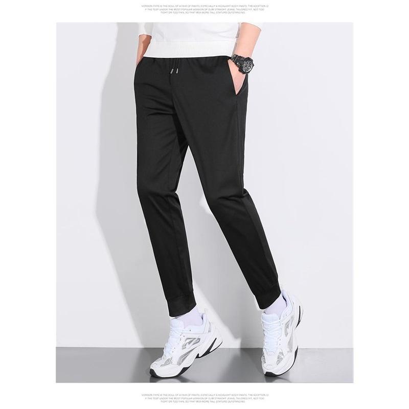 Men's Ice Silk Casual Pants Summer Thin Straight Leg Trousers Quick Dry Breathable Loose Fit Sweatpants With Drawstring