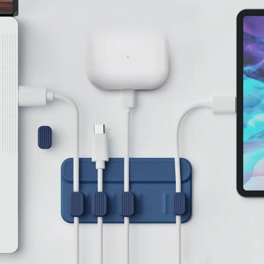 Magnetic Cable Holder, Magnetic, Fits 4.2mm Diameter Cables, Organizes Cables, Convenient Desk Tool, Compatible with Wood, Glass, and Metal,