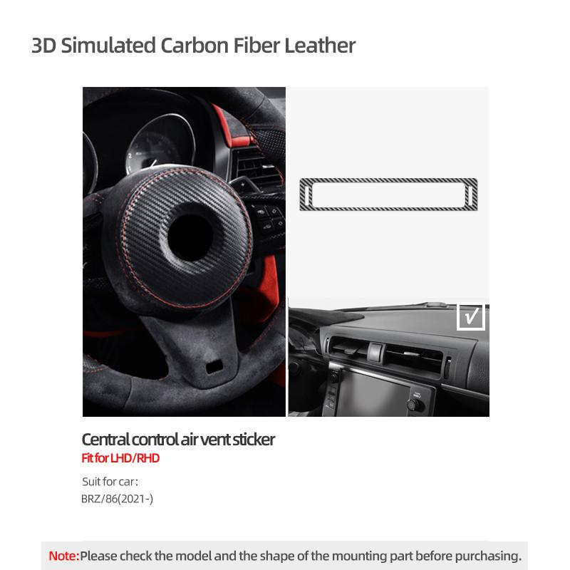 

Dashboard Air Vent Outlet Trim Sticker For Subaru BRZ/Toyota GR86 2025- Made of Alcantara Carbon Fiber Car Interior Accessories