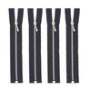 10cm Offener Reißverschluss, Versilbertes Messing, Stärke #0, für Puppenkleidung, 4er-Pack, Schwarz