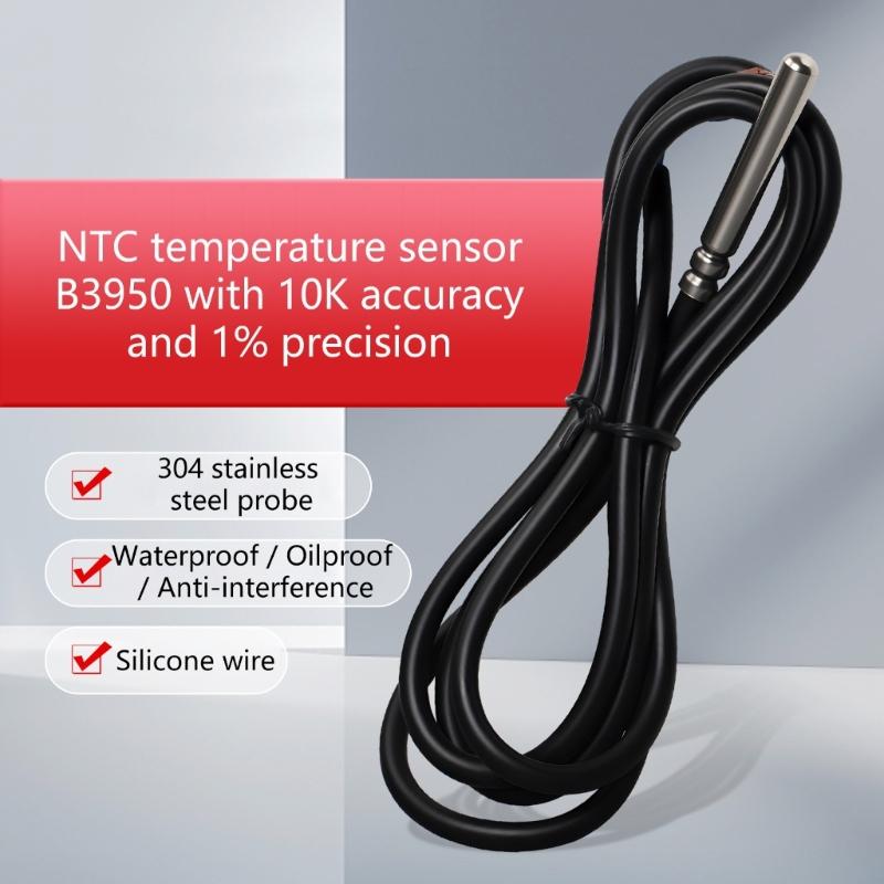 Accurate Waterproof Temperature Sensors Probe Featuring Thermistor and Silicone Cable Universal for Aquarium Use