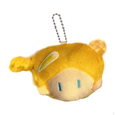 Plush Doll Head Keychain Key Holder Novelty Keyring for Handbag Wallet Backpack