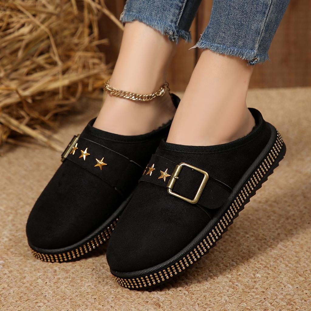 Fashion Couple Flannel Sandals Comfortable Non-slip Wear-resistant Slides Women Women Casual Closed Toe Shoes Summer Outdoor Slippers