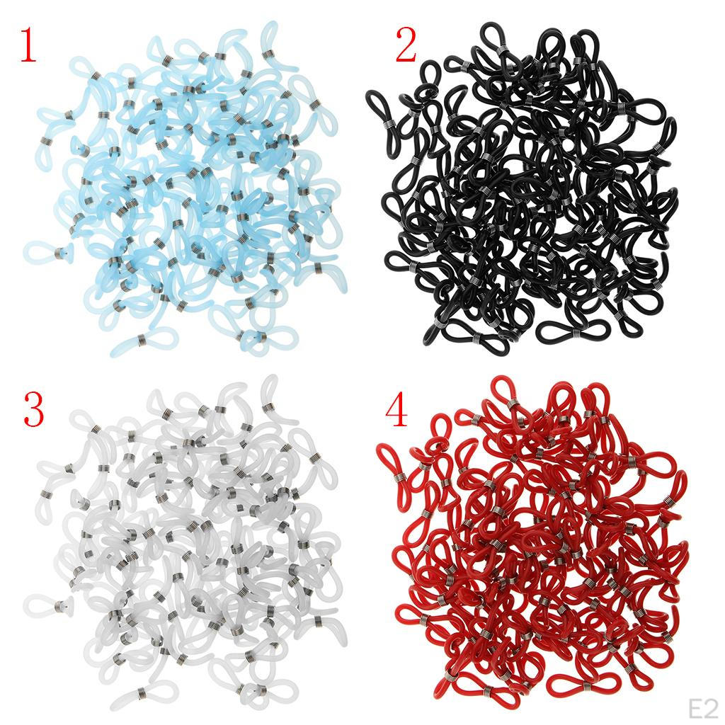100 Pieces Of Eyeglass Strap, Chain, Gums, Rubber Loop, Eyelets, In Various