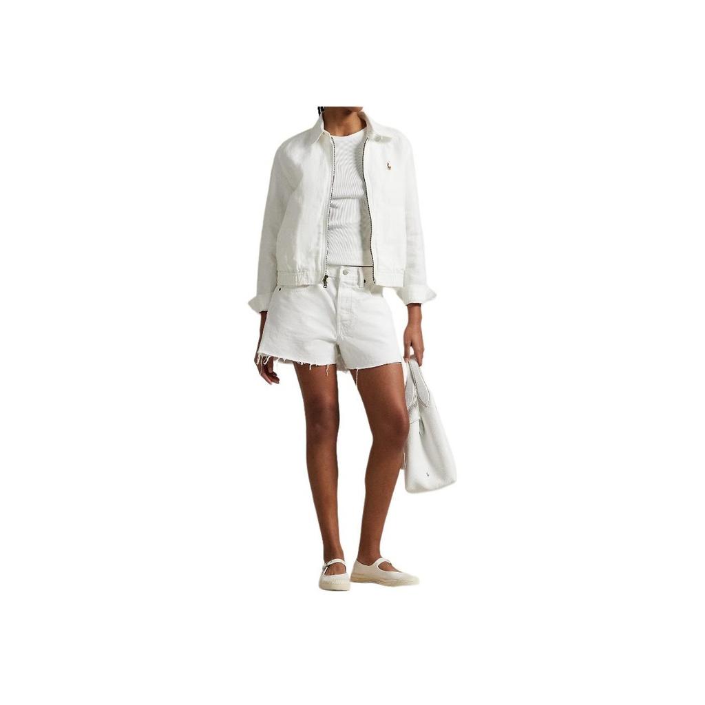 Polo Ralph Lauren Logo Zip Loose Long Sleeve Jacket Women Jackets White 100006862