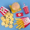 Children's Wooden Hamburger and French Fries Family Bucket Set, Combined with Simulated Kitchen, Family Food Gift Toys