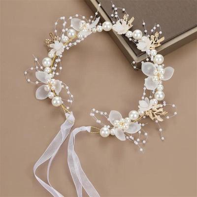 Frühling Böhmischen Mädchen Braut Perle Haar Kopfschmuck Blume Kranz Braut Girlande Kopf Hoop Stirnbänder Haar Schmuck Kinder Geschenke