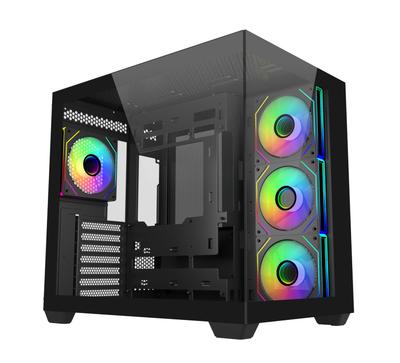 Cooler Master Elite 681 Dual-Chamber ATX Case with 270° Panoramic Tempered Glass Panel - Black Model [E681-KHNN-S00]