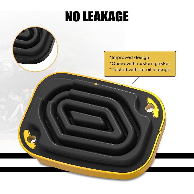 NICECNC Gold Front Brake Master Cylinder Cover Cap with Fluororubber Gasket Brake Pump Cover Compatible with Harley Revival FLH 2021, Replacement for