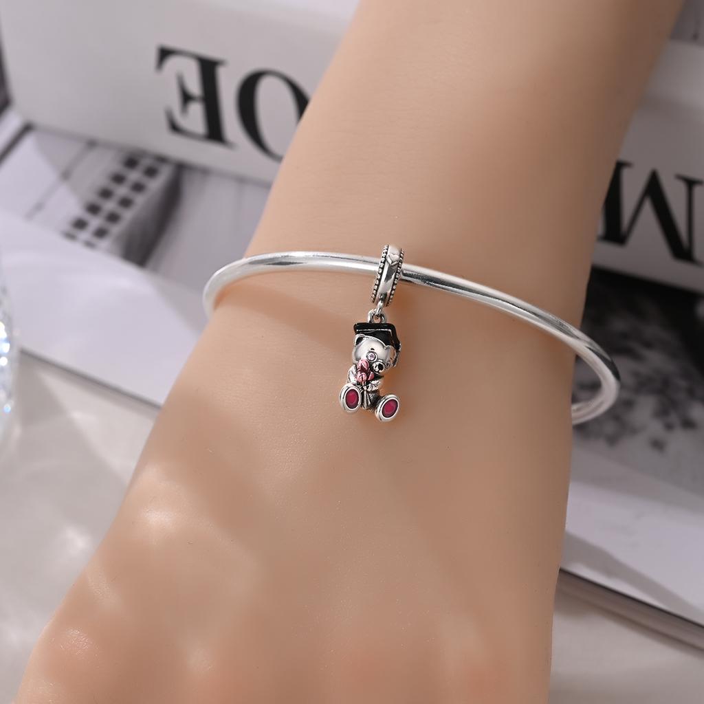 Originalcopper Charms Luxury Graduation Bear Beads Fit Bracelet Diy Women Making Delicate Gift