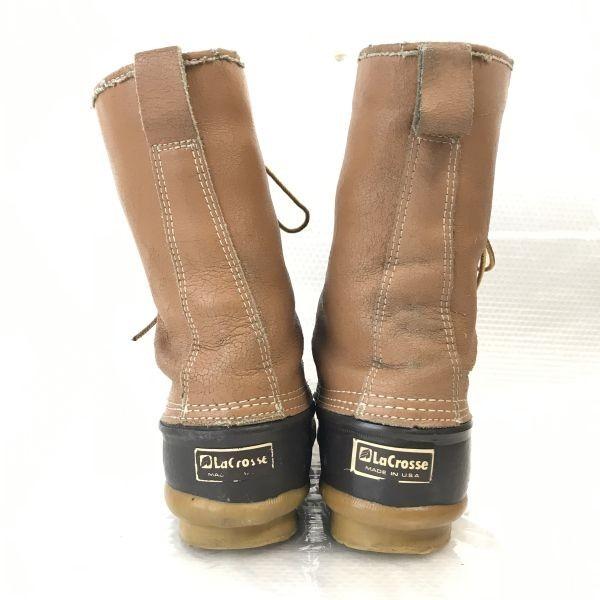 80s-90s Vintage USA LaCrosse Leather Hunting Snow Boots Brown M7 / 25.0(USED)