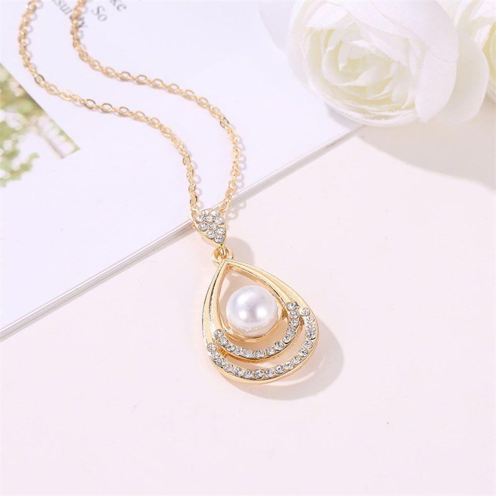 Handmade Luxury Pearls Classics Water Drop Jewelry Set Fashion Accessories Stud Earrings Jewelry