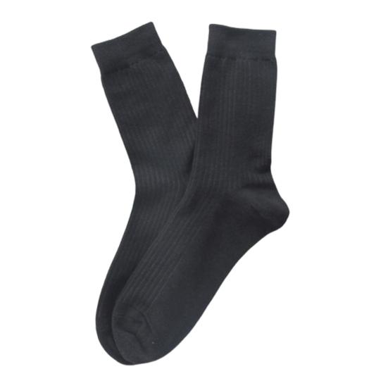 1 Pair Men Solid Color Breathable Cotton Ribbed Elastic Middle Tube Crew Socks