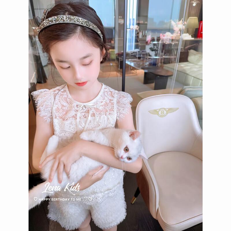 LENAKIDS Girls  Embroidered Lace Outfit 120