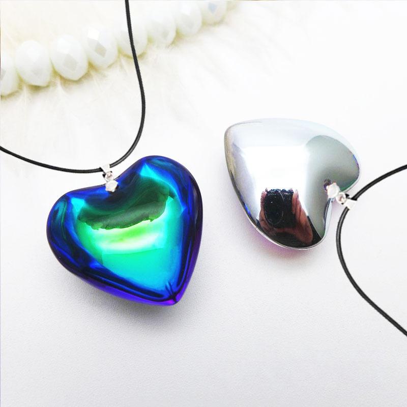 

Arrival Unique Clear White Ombre Glass Heart Pendant And Necklace Angel Halo Rainbow Heart Necklace