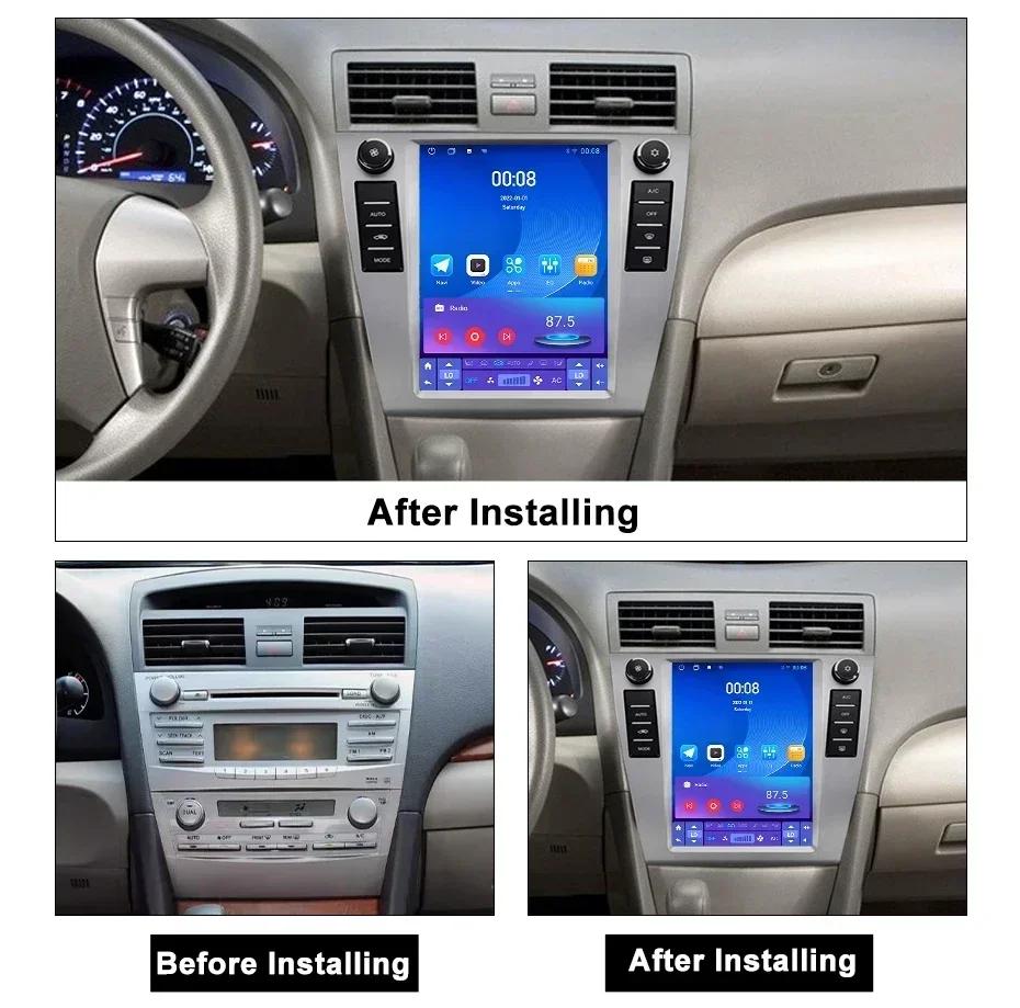 Android 2 Din Car Radio for Toyota Camry 6 XV 40 50 2006 2007 2008 2011 2012 for Tesla Style Carplay Multimedia Player Autoraido